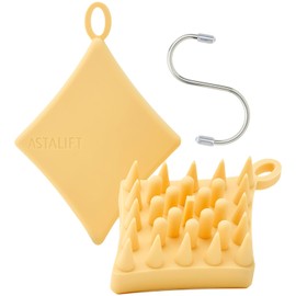 Astalift Scalp Focus Brush Scalp Massage Shampoo Brush with S Hook (2 Pin Stimulation) Scalp Brush Hair Care