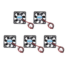 Jopto 5pcs 3D Printer Fan 5V DC Brushless Silent Cooling Fan 2 Pin 5010 50x50x10mm with 27cm Cable for 3D Printer Extruder Hotend Makerbot MK7 MK8 CPU Chip Arduino