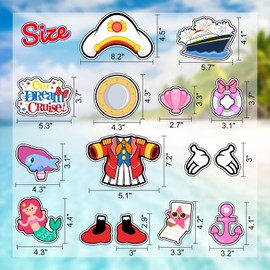 15Pcs Cruise Door Decorations Magnetic Cute Large Nautical Cruise Door Magnets Decorations Reusable Refrigerator Magnets for Cruise Ship Door Decorations (Red)