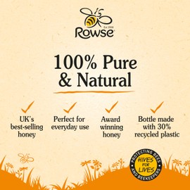 Rowse Honey, Runny Honey, Squeezy bottle, 100% pure & natural, 340g
