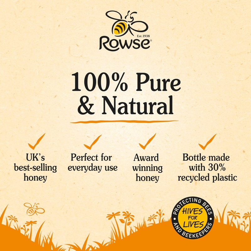 Rowse Honey, Runny Honey, Squeezy bottle, 100% pure & natural,
