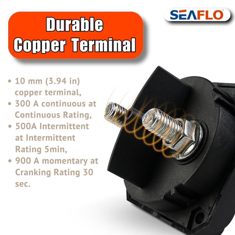SEAFLO 12V/24V/48V Battery Disconnect Switch Isolator Switch for Marine, Boat,