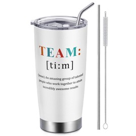 Christmas Gifts for Coworkers, Birthday Gifts for Employees, 20 oz Stainless Steel Tumbler with Lid and Straw, Team Members Coffee Tumbler, Office Work Presents Gifts for Coworker and Boss, Team