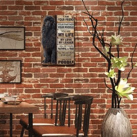 Ymyoo Metal Sign Tin Sign Vintage Wall Art I Am Your Friend Gift for Poodle Black Lovers Vintage Wall Art Prints Decor Outdoor for Restaurant 8 * 12inches