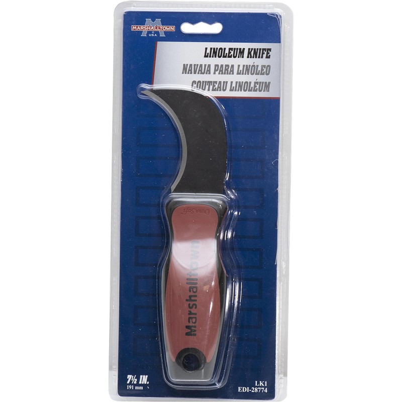 Marshalltown Linoleum Knife, High Carbon Steel Blade, DuraSoft Handle, LK1