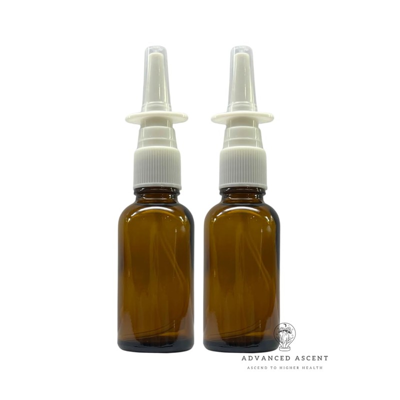 ADVANCED ASCENT Amber Glass 1 oz Nasal Sprayer! EMPTY, Refillable,