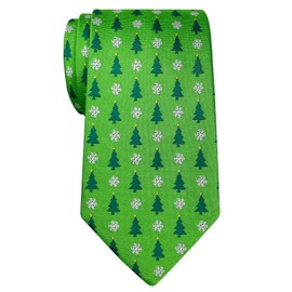 Retreez Mens Woven Christmas Tie Christmas Tree 8cm, Green
