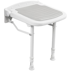 Caredear Wall Mounted Shower Seats w/PU Cushion (FSÄ/HSÄ Eligible) Support 550lbs, Adjustable Height Folding Shower Chair Wall Mounted for Elderly-Adults-Pregnants-Seniors-Disabled