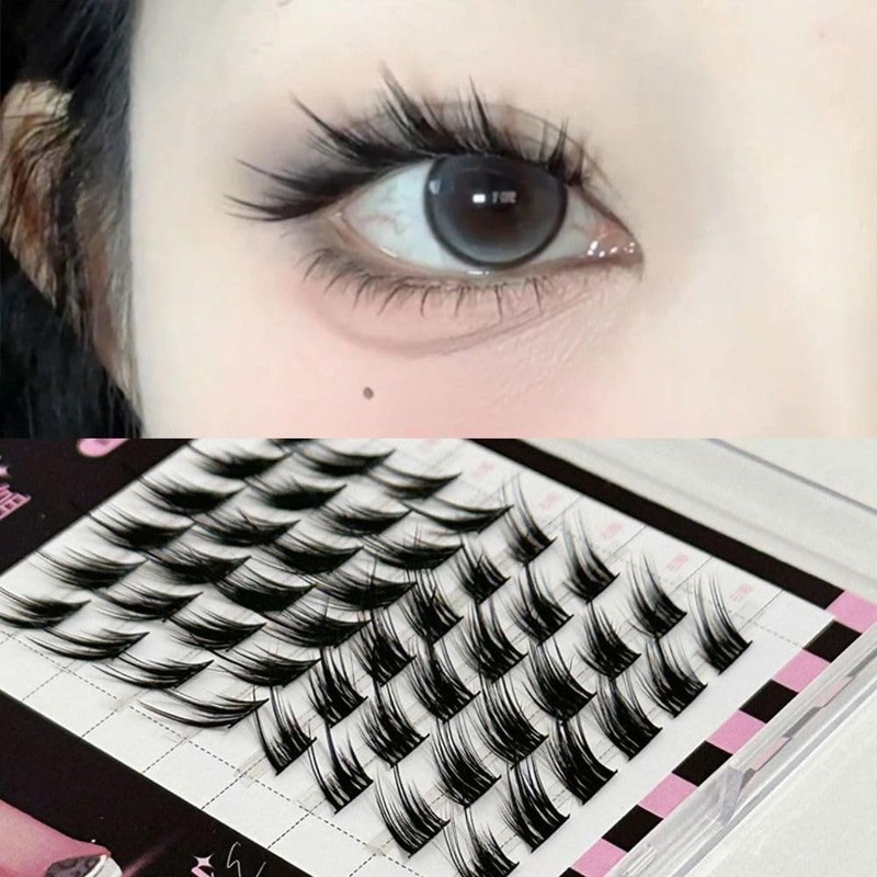 single cluster foxeye effect handmade natural false eyelashes makeup eyelashes