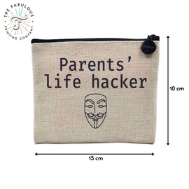 Tasche aus Leinen – Parents' Life Hacker Anonymous Computer Joke – Kosmetiktasche aus Leinen in Leinenoptik – Geldbörse – 15 x 10 cm, leinen, 15 x 10 cm, Kosmetiktasche