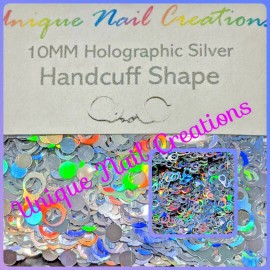 Unique Nail Creations HANDCUFF Shape Glitter~Solven
