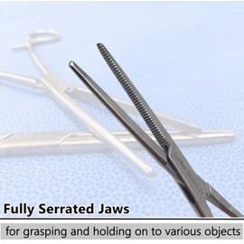 Multipurpose Long Hemostat Forceps with Fully Serrated Jaws Rochester Pean Comes in Stainless Steel for Holding Objects, Feeding Reptiles, Mechanical Repairs & other Outdoor Activities - 10" STRAIGHT