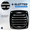 (Black (Pair)) - Five Oceans Air Louvred Flush Thru Vent,