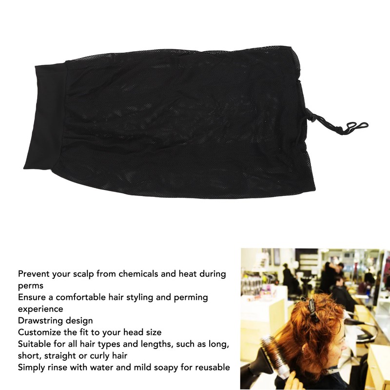 4pcs Hair Net Plopping Hat Drawstring Adjust Strap Washable Reusable