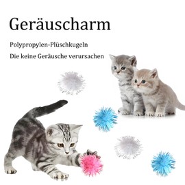 HSYTEK Pack of 100 Colourful Felt Balls, Felt Balls for Cats, Pompoms for Crafts, 3 cm Play Balls for Cats, Fluffy Plush Balls, Colourful Pompoms with Tinsel Fluff for Crafts (Colour Mix 1)