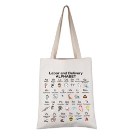 VAMSII Future L&D Nurse Gift L&-D Nu-rse Alphabet Tote Bag Labor And Delivery N-urse Appreciation Handbag OB Nu-rse G-ift (L&D Nurse Alphabet T C)