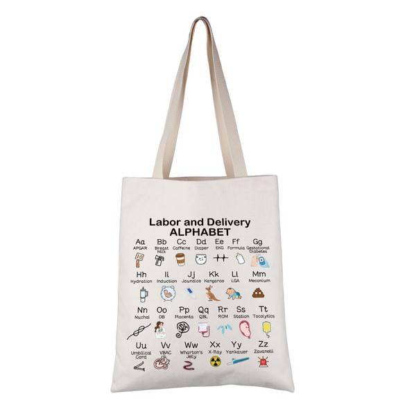 VAMSII Future L&D Nurse Gift L&-D Nu-rse Alphabet Tote Bag
