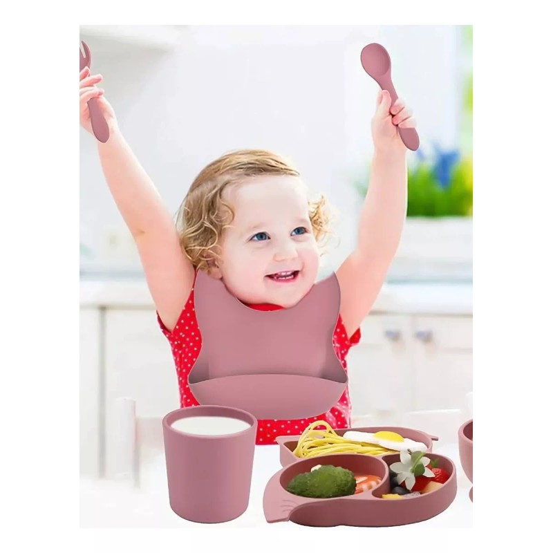 Maíz Vajilla Plato Tazon Cubiertos Vaso Babero Alimentacion Bebe