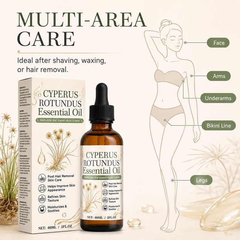 Cyperus Rotundus Oil, Post Hair Removal Care Oil with Aloe