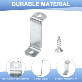 M METERXITY 15-Pack Offset Canvas Clips, 1.03" x 0.52" Clips Mirror Clamps with 2 Mounting Hole 30 Screws 1.23" Offset for Picture Framing Canvas Painting Mounting Tools [Silver]