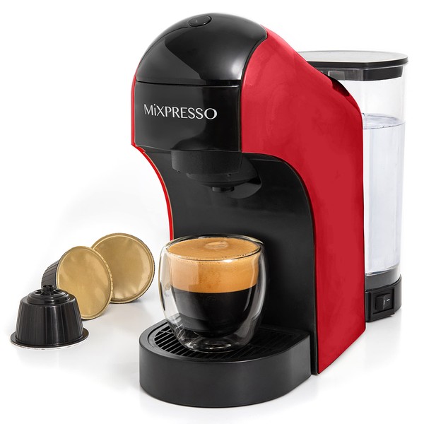 Mixpresso Dolce Gusto Machine, Latte Machine - Red & Black Cappuccino Machine Compatible With Nescafe Dolce Gusto, Red Coffee Maker