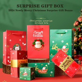 Surprise Gift Box for Money, Surprise Gift Box Exploding, Christmas Explosion Gift Box, with 16 Boxes, Pop Up Money Gift Box, for Xmas, Birthday, Valentine'S Day, Anniversary (Elk)