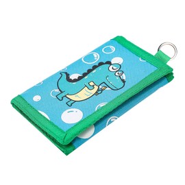 Leehoom Kids Wallet for Boys, RFID Blocking Trifold Canvas Outdoor Sports Wallet for Kids,Kids Festivals gifts,Birthday Gifts Wallet - Bubble Dinosaur