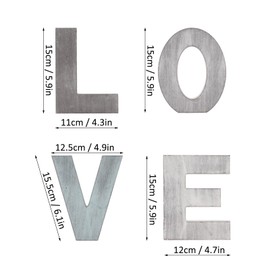 Lettering Love, Love Decorative Wooden Letters, Wooden Love Letters Desk Decoration Ornaments Wedding Sign for Home Shelf Table Living Room Kitchen Dining Room Decoration