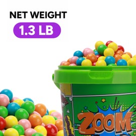 Gumballs for Kids - 0.55" Mini Gumballs in Bucket - Baseball Chewing Gum Assorted Fruit Flavored Bubble Gum for Gumball Machine - Sweet Double Bubble Gum Balls in Bulk 1.7 Lb