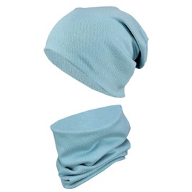 TupTam Children's Hat/Beanie and Tube Scarf Set Made of Jersey and Ribbed Fabric