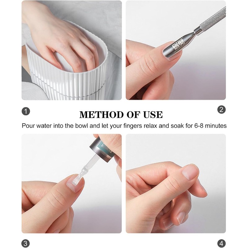 YARNOW Cuenco para Remojar Uñas Acrílico Blanco, Cuenco de Manicura,