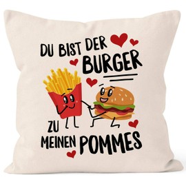 MoonWorks® Cushion Cover Du bist der Burger zu Meinen Pommes Gift Love Anniversary Valentine's Day Birthday Nature One Size
