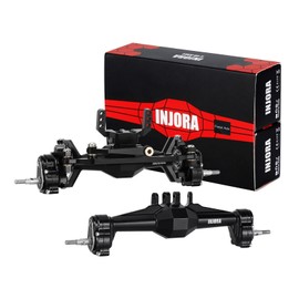 INJORA +5mm Diamond Portal Axles with Lay Down Servo Mount & Links for 1/18 RC Crawler TRX4M Upgrade(Black)