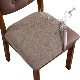 YUEANG Waterproof Seat Cover for Chairs Dining Room Chair Seat Covers Washable Kitchen Chair Seat Slipcovers Protector (Taupe, 6 PCS)