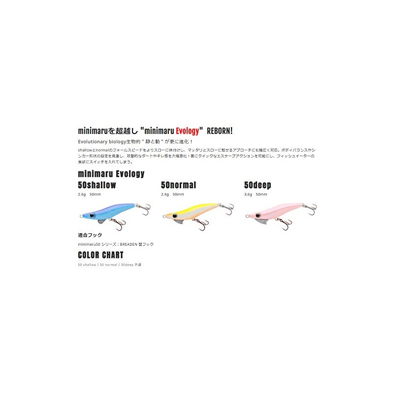 BREADEN Lure, Minimal, Ebology 50 Shallow 18 White Hololeum