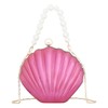 Meliyya Women's Shell Clutch Acrylic Handbag Beads Handle Chain Evening