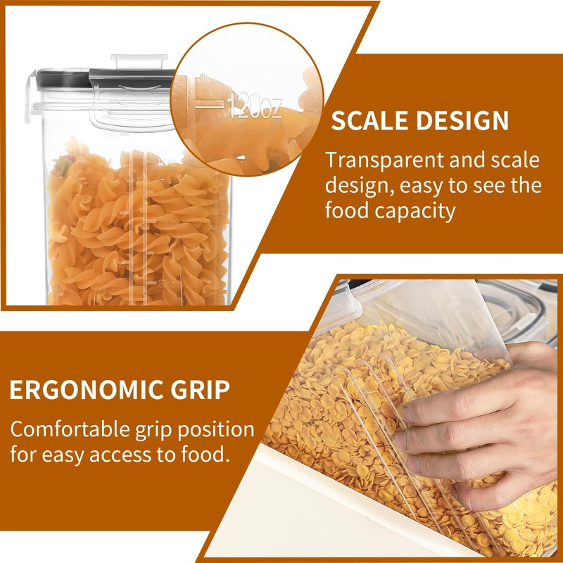 Cereal Containers Storage Set (4L / 135.2oz), 4PCS Airtight Food