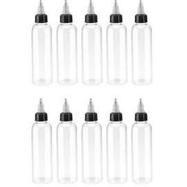Empty Squeeze Dropper Bottles with Twist Top Cap,10Pcs Plastic Squeeze Bottles with Twist Cap,Clear Dispensing Bottles with Twist Cap,Empty Plastic Squeeze Bottles with Twist Cap for Ink Liquid,60ml