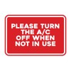 Signs ByLITA Classic Framed Please Turn the A/C Off When