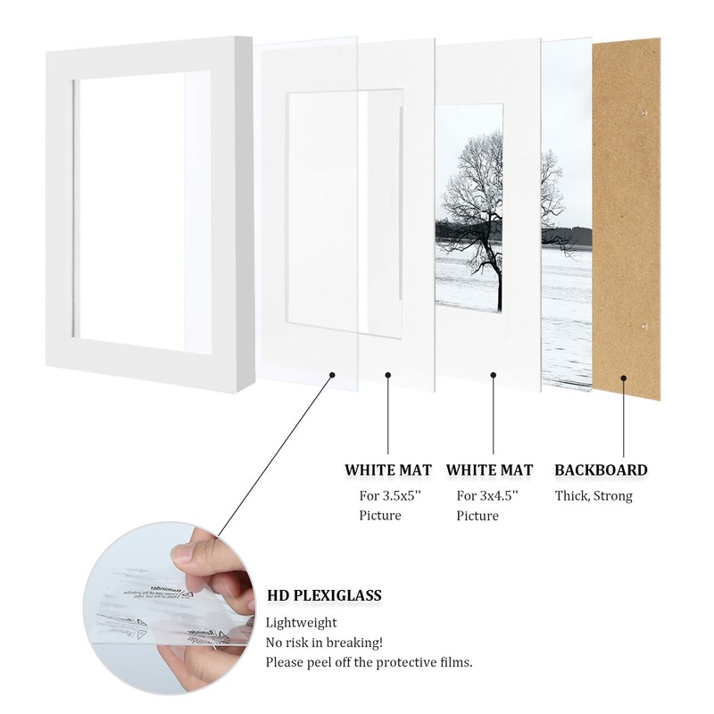 Egofine 4x6 Picture Frames Set of 4, Made of Solid