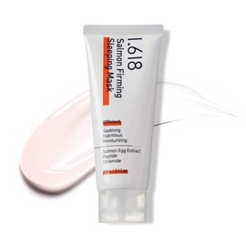 1.618 Máscara para dormir reafirmante de salmón, 3.53 onzas, crema facial coreana con péptido, Vit-P, beta-glucano, centella asiática, ceramida NP, niacinamida, adenosina, trehalosa