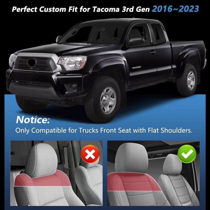 Toyota Tacoma Seat Covers Custom Fit 2016-2023,Truck Seat Covers for