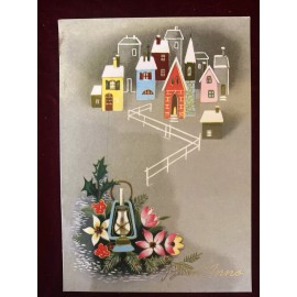 Vintage postcard "Happy new year" in Italian