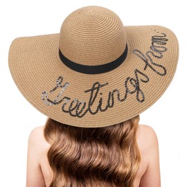 Sun Hats for Women Oversize Wide Brim Straw Beach Hat Summer Hat Travel Summer Vacation Green