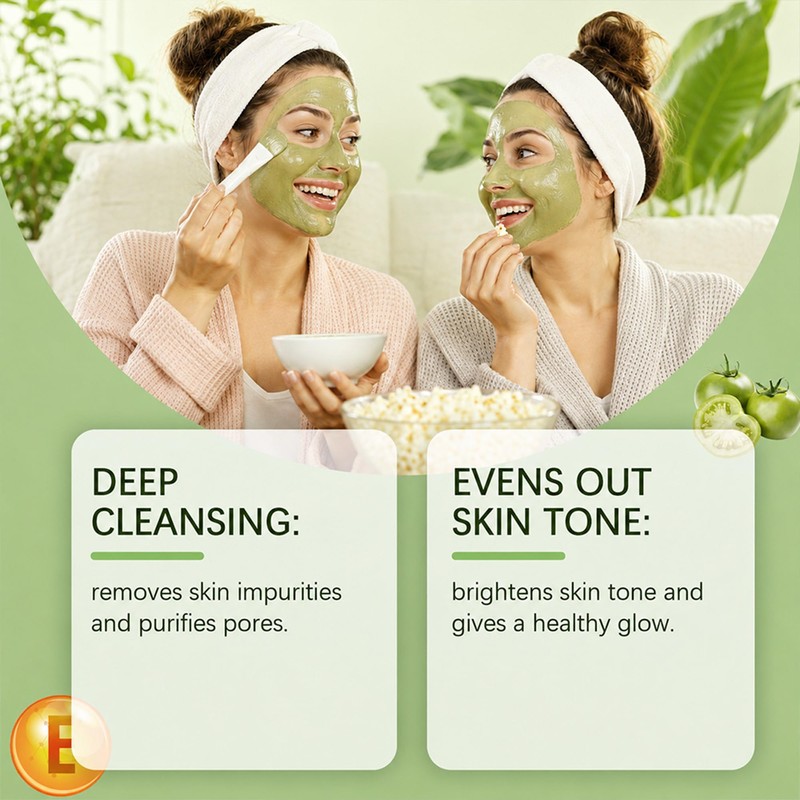 Green Tomato Clay Mask Cleanser, 100g Clay Face Mask for