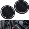 2 Pcs Black Bling Car Cup Holder Insert Coaster Anti-Slip