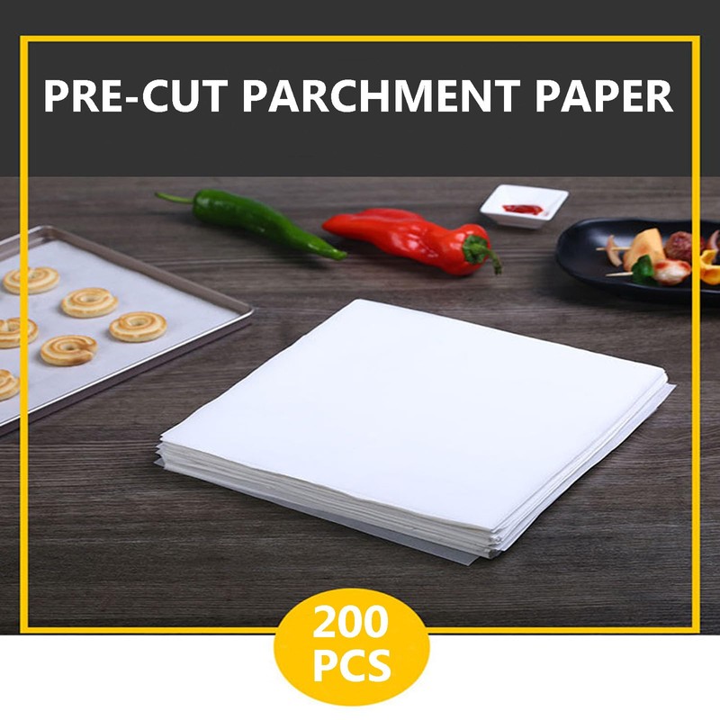 White Parchment Paper Sheets for Baking, Precut Nonstick Baking Paper