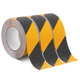 MBAIYO 3 Rolls 33ft x 2in Anti Slip Traction Tape, Non Skid Grip Tape for Stairs Steps Indoor/Outdoor Safety Waterproof Abrasive Adhesive Strong Grip Yellow Caution Tapes