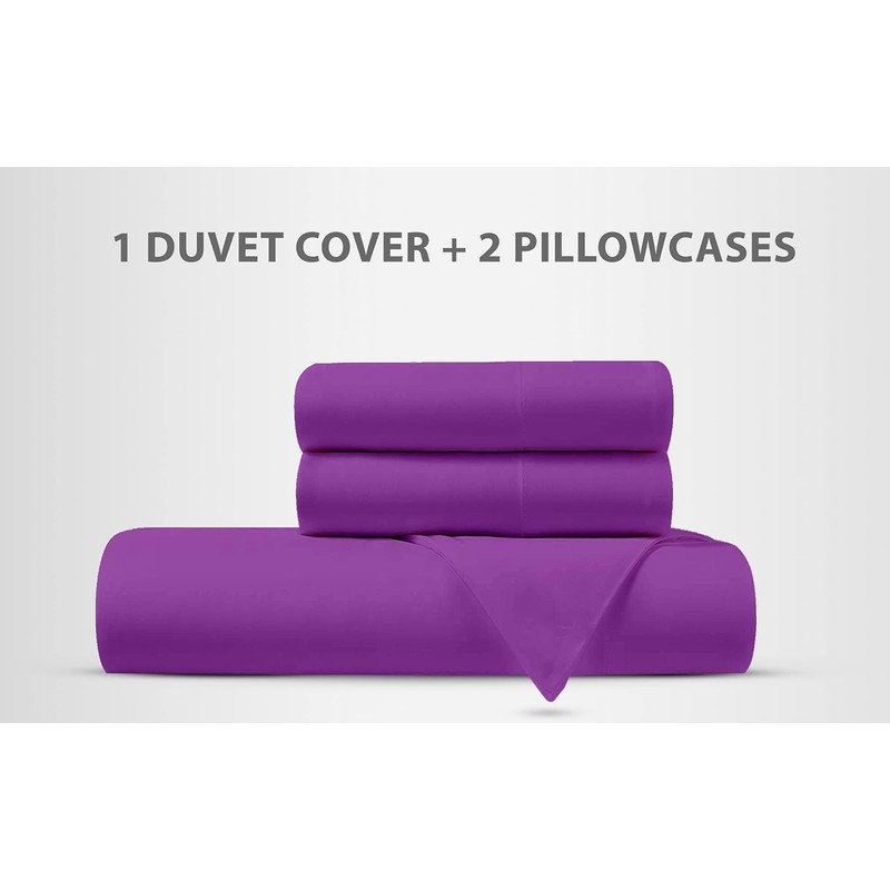 Sapphire Collection Plain Duvet Cover With Pillow Case Non Iron
