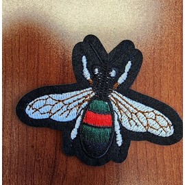 Embroidered Red Bee Patch Iron On /sew On Applique